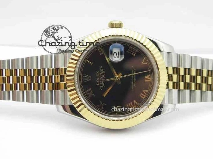 Roman YG Maker Black On Bracelet Edition A2813 BP Best 41mm DateJust SS Jubilee Dial II 0521